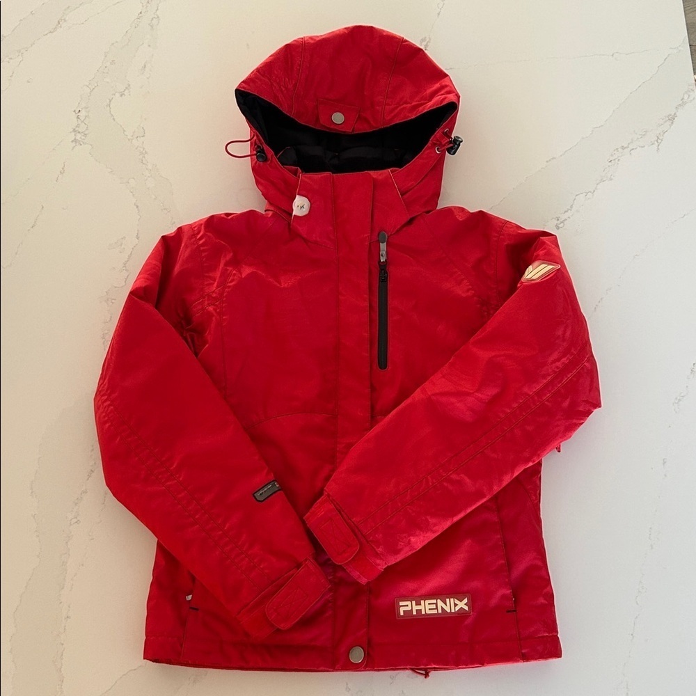 Phenix Vibrant Red Tone on Tone Pattern Outdoor Ski Jacket Size 4 (XS-S)